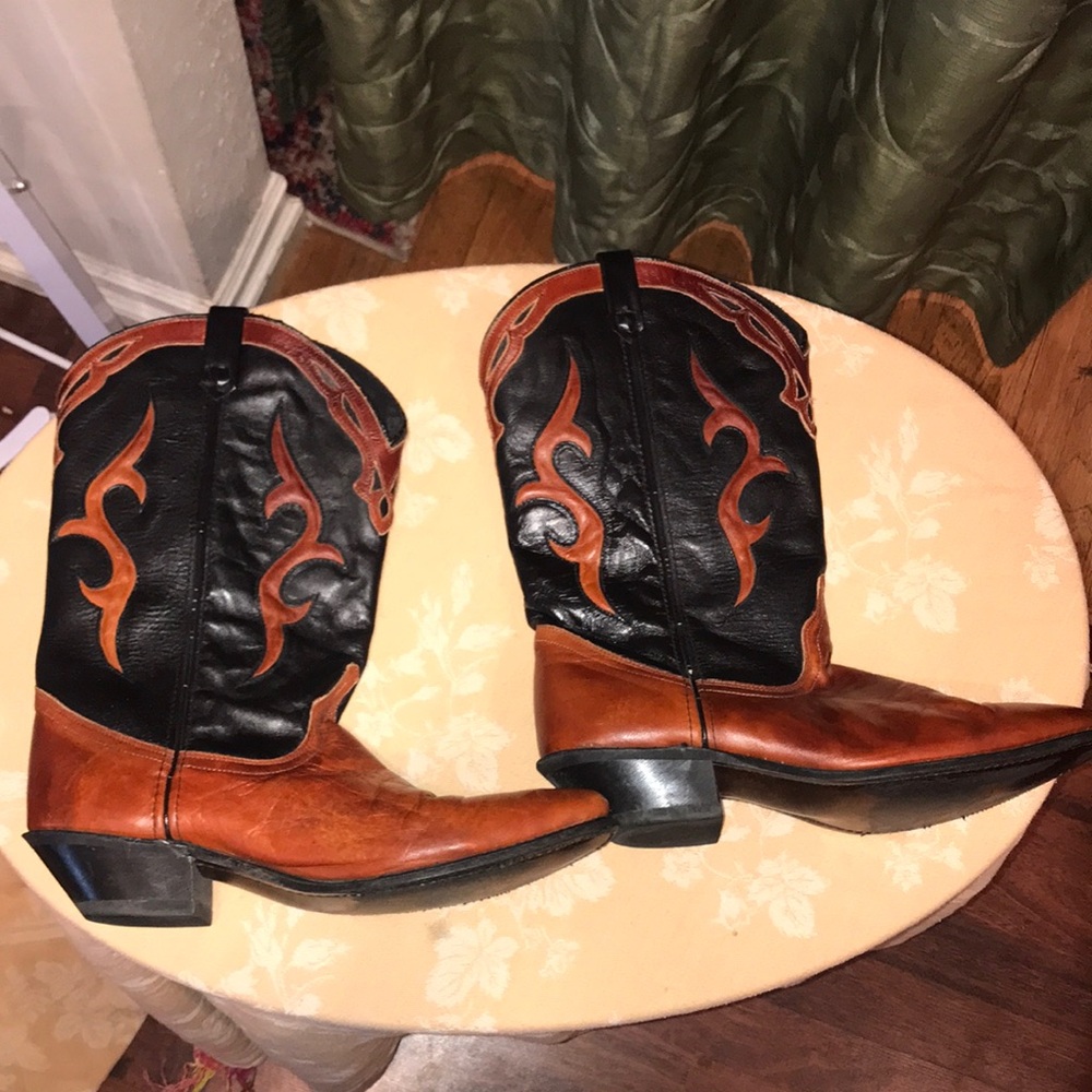Vintage Dingo Two-Tone Leather Cowboy Boots